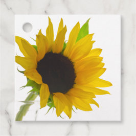 Etiquetas Para Lembrancinhas Girassol Amarelo em Branco