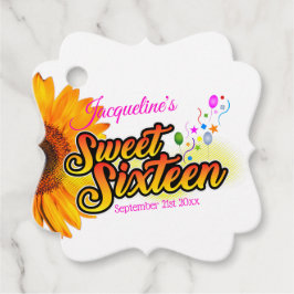 Etiquetas Para Lembrancinhas Girassol e balões em branco 16