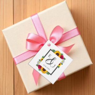 Etiquetas Para Lembrancinhas Girassol Rosa Margarida Outono Floral Casamento
