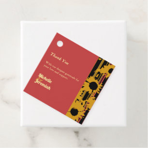 Etiquetas Para Lembrancinhas Girassol Verão Dourado Vermelho Casamento Agradeci