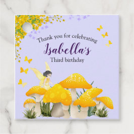Etiquetas Para Lembrancinhas Girls Fairy Yellow Mushroom Butterfly Birthday