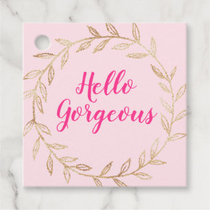 Etiquetas Para Lembrancinhas Girly Bonito Rosa Bege Olá Magnífico Coroa