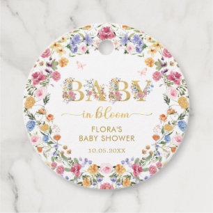 Etiquetas Para Lembrancinhas Girly Wildflower Garden Baby in Bloom