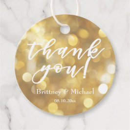 Etiquetas Para Lembrancinhas Glamourosos Brilhos em Bokeh Dourado | Obrigado