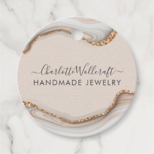 Etiquetas Para Lembrancinhas Glitter Dourado Rosa Agate Marble Agate Handmade J