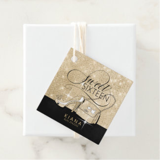 Etiquetas Para Lembrancinhas Glitter e Shine Sweet 16 V2 Black/Dourado ID675