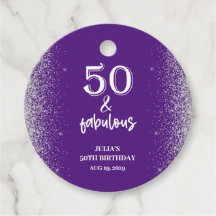 Glitter prateado roxo 50ª Festa de aniversário