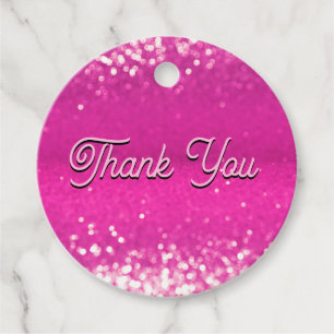 Etiquetas Para Lembrancinhas Glitter Rosa Quente Bokeer Obrigado