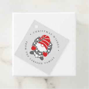 Etiquetas Para Lembrancinhas Gnome engraçado com Cinzas de Natal Festivas de Ga