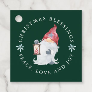Etiquetas Para Lembrancinhas Gnomo Natal Abençoa a Alegria do Amor pela Paz