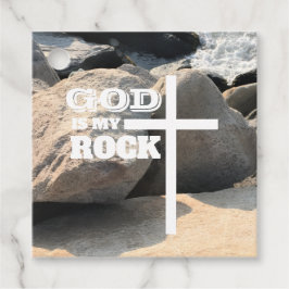 Etiquetas Para Lembrancinhas God is My Rock Bible Verse White Cross Christian
