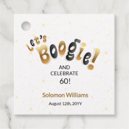 Etiquetas Para Lembrancinhas Gold Sparkle Let's Boogie 60th Birthday