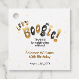 Etiquetas Para Lembrancinhas Gold Sparkle Let's Boogie 60th Birthday
