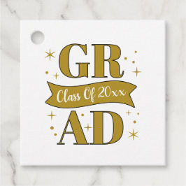 Etiquetas Para Lembrancinhas Gold & White Graduation Party