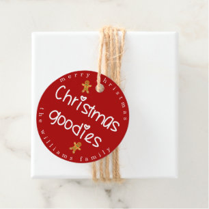 Etiquetas Para Lembrancinhas Goodies de Natal - Gingercake Men Vermelho