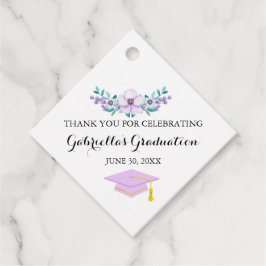 Etiquetas Para Lembrancinhas Graduação de Burst Floral Purple Primavera de Aqua