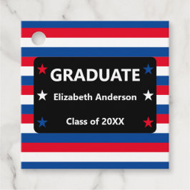 Etiquetas Para Lembrancinhas Graduação de Estrelas e Stripes Patrióticas