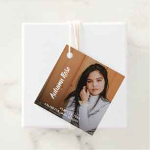 Etiquetas Para Lembrancinhas Graduação de Rapariga de Foto com Nome de Script