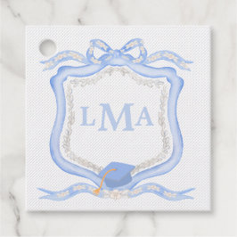 Etiquetas Para Lembrancinhas Graduação em Monograma Preppy Wedgewood