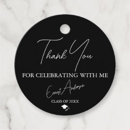 Etiquetas Para Lembrancinhas Graduation Thank You Tags Black White Personalized