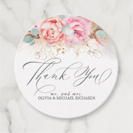 Etiquetas Para Lembrancinhas Grama das Pampas e Flores Rosas Obrigado