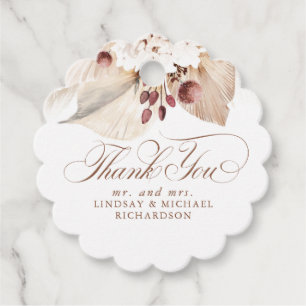 Etiquetas Para Lembrancinhas Grama das Pampas Floral Boho Exótico Obrigado