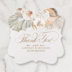 Etiquetas Para Lembrancinhas Grama das Pampas Floral Boho Obrigado