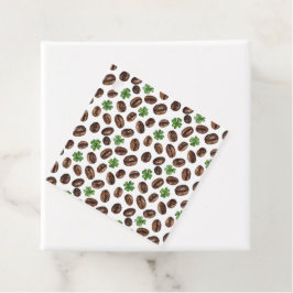 Etiquetas Para Lembrancinhas Grãos de Café Irlandês e Trevos Design Divertido
