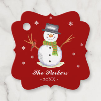 Etiquetas Para Lembrancinhas Grasma personalizado de Snowman em aquarela