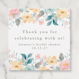Etiquetas Para Lembrancinhas Gratidão Personalizada para Chá de Noiva Floral Ro