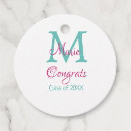 Etiquetas Para Lembrancinhas Grava o nome do formando monograma verde rosa azul