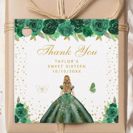 Etiquetas Para Lembrancinhas Green Floral Blonde Hair Princess Sweet