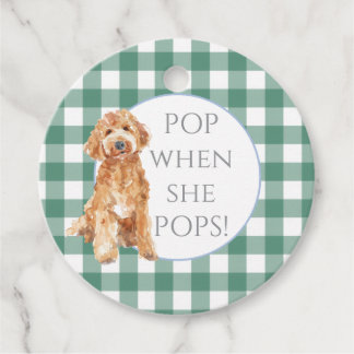 Etiquetas Para Lembrancinhas Green Gingham Check Puppy Dog Favor Tags
