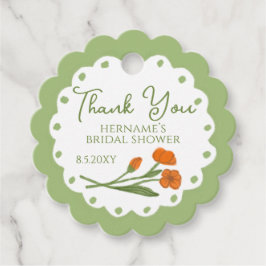 Etiquetas Para Lembrancinhas Green Orange Floral Garden Whimsical Hand Painted