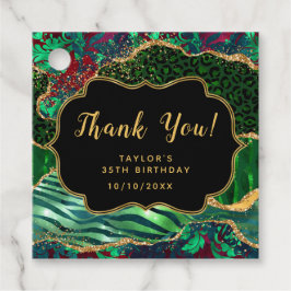 Etiquetas Para Lembrancinhas Green Safari Agate Aniversário Obrigado