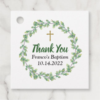 Etiquetas Para Lembrancinhas Greenerage Foliage Wreath no Marble Sticker