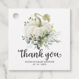 Etiquetas Para Lembrancinhas Greenery Abóbora Outono Baby Shower Obrigado