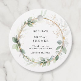 Etiquetas Para Lembrancinhas Greenery and Gold Bridal Shower 