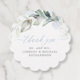 Etiquetas Para Lembrancinhas Greenery Elegant Dusty Blue Weding Obrigado