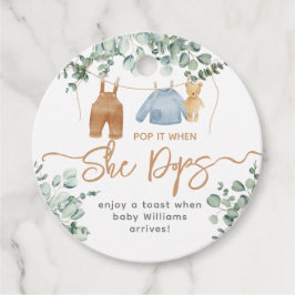 Etiquetas Para Lembrancinhas Greenery eucalipto Podemos esperar Chá de fraldas