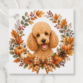 Etiquetas Para Lembrancinhas Grinalda de Outono de Poodle