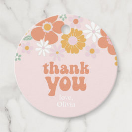 Etiquetas Para Lembrancinhas Groovy One Retro Floral favor de agradecimento