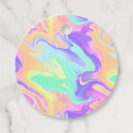 Etiquetas Para Lembrancinhas Groovy Retro Tie Dye Pastel Marble Swirl