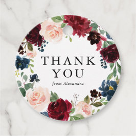 Etiquetas Para Lembrancinhas Guirlanda Floral de Agradecimento em Aquarela Burg