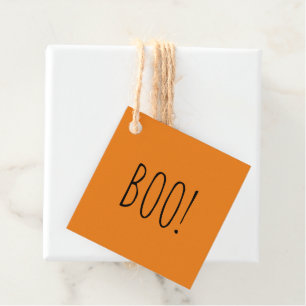 Etiquetas Para Lembrancinhas Halloween simples, minimalista preto-de-laranja