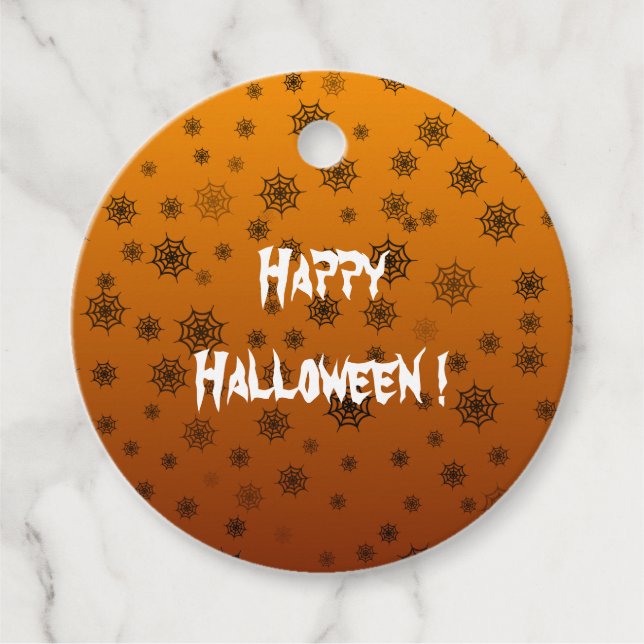 Etiquetas Para Lembrancinhas Halloween Spider Web (Frente)