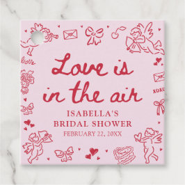 Etiquetas Para Lembrancinhas Hand Drawn Pink Red Hearts Valentine Bridal Shower