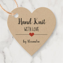 Hand Knit com nome de script kraft de amor