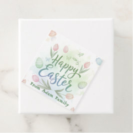 Etiquetas Para Lembrancinhas Hand-Lettered Happy Easter Watercolor