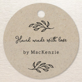 Etiquetas Para Lembrancinhas Hand Made With Love Personalized Brown Price Tag